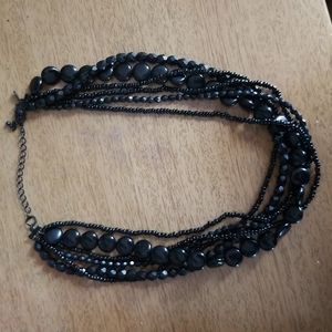 Multistrand black necklace